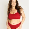 Top bikini rojo granate Calamoon Ecometas 01