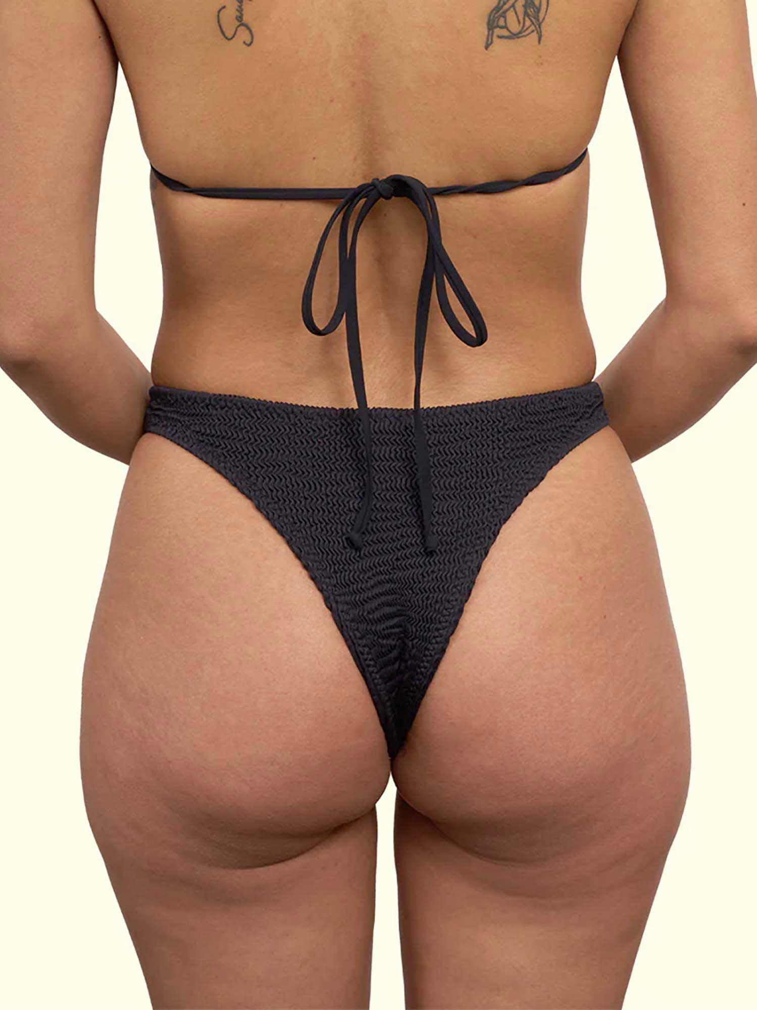 Bikini braga brasileña negra Calamoon (parte de abajo) 02