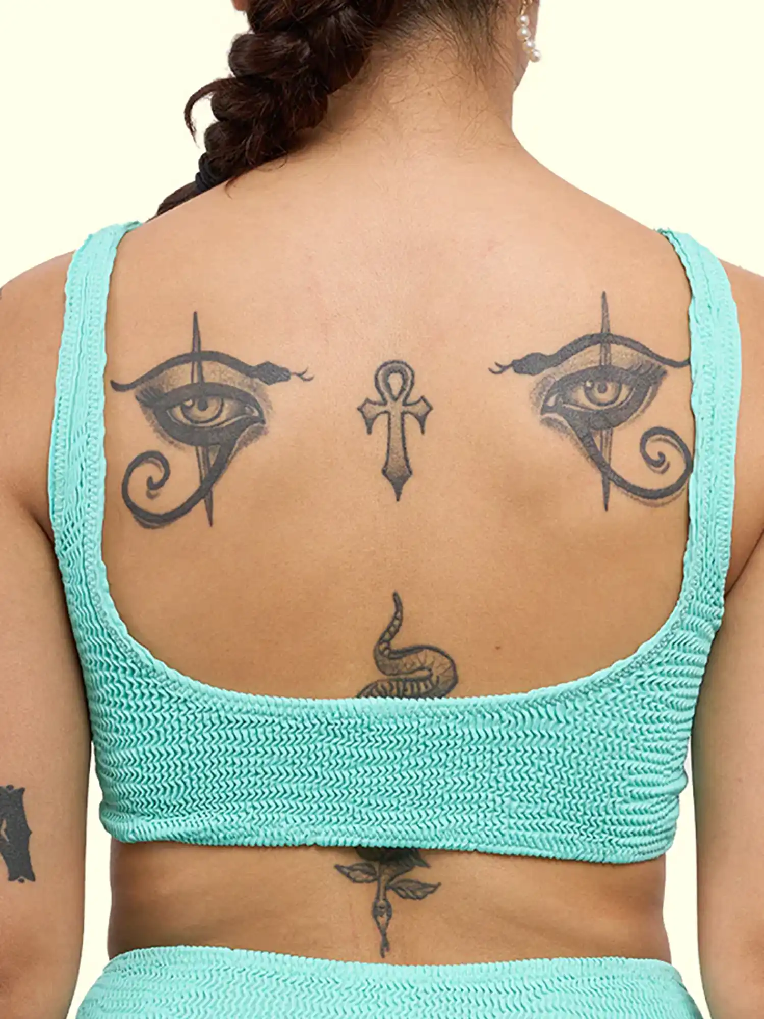 Bikini verde menta con lazada de Calamoon (parte de arriba) 02