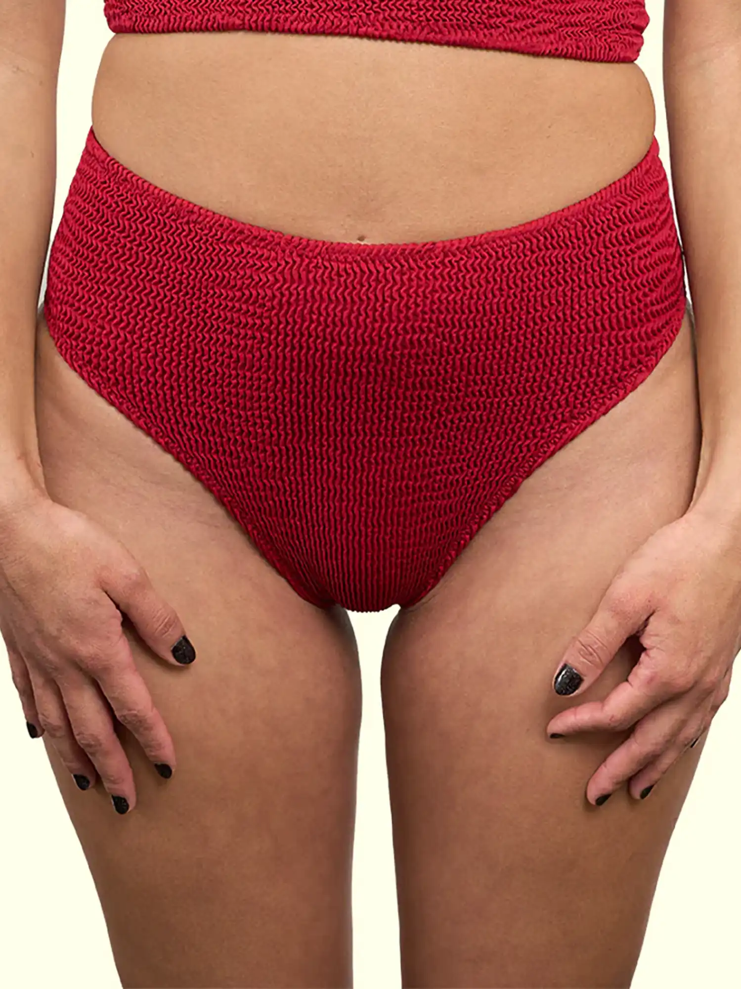 Braga alta bikini roja granate Calamoon (parte de abajo) 01