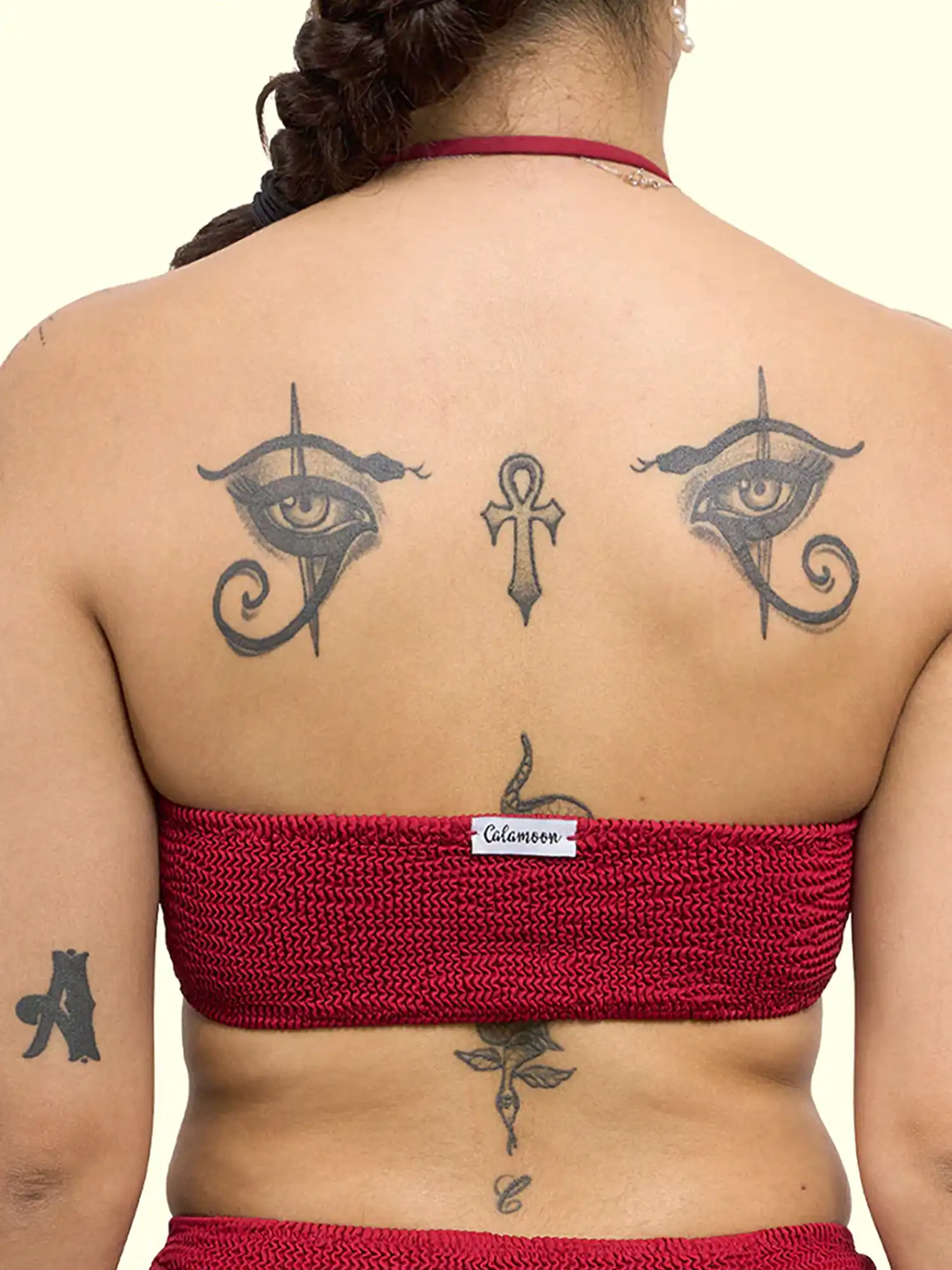 Top bandeau rojo granate, de Calamoon (parte de arriba) 02