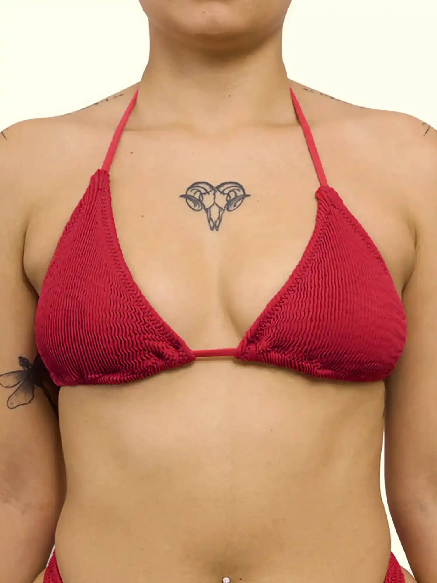 Bikini Triángulo Rojo Granate de Calamoon 01