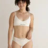 Bralette y braga blanca algodon organico Clotsy Brand 01