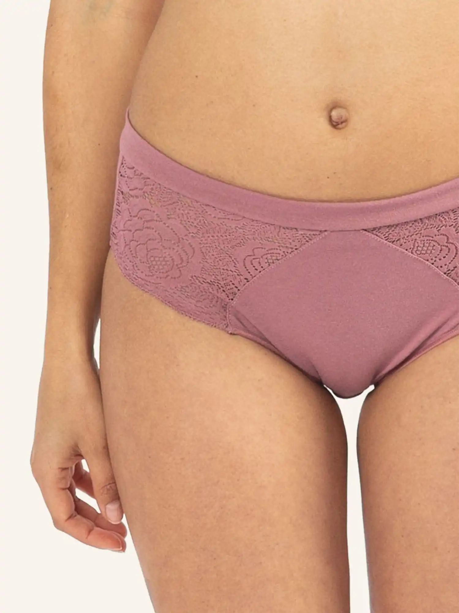 Bragas encaje y algodón orgánico malva Annemarie de Erlich Textil 01