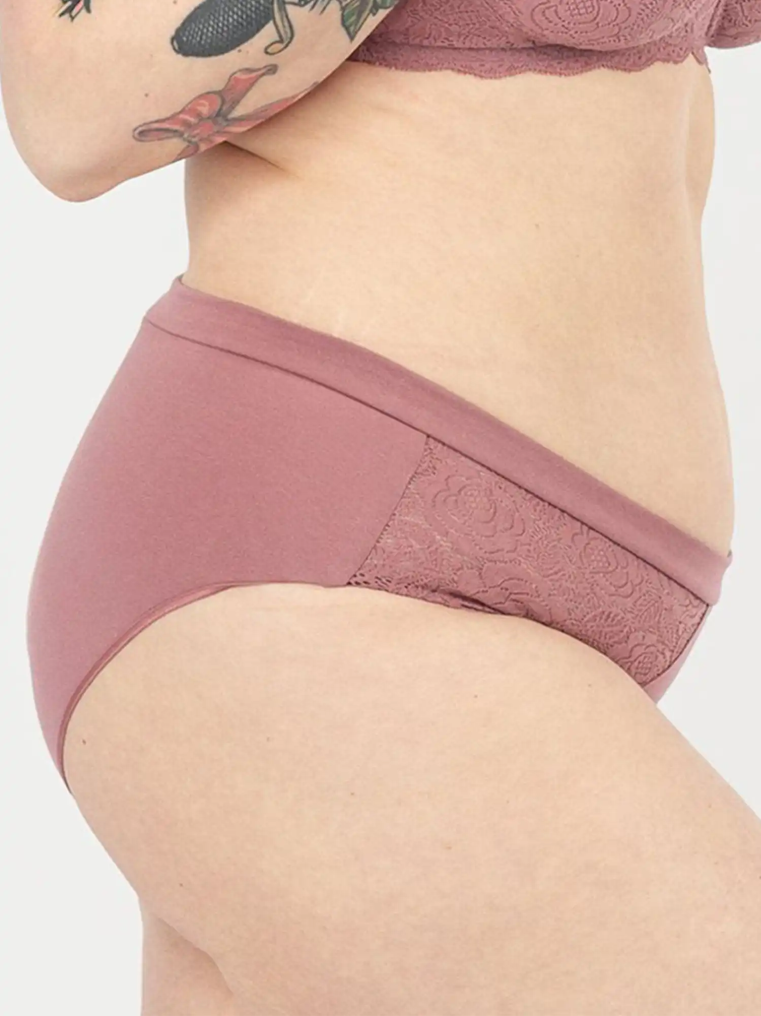 Bragas encaje y algodón orgánico malva Annemarie de Erlich Textil 06