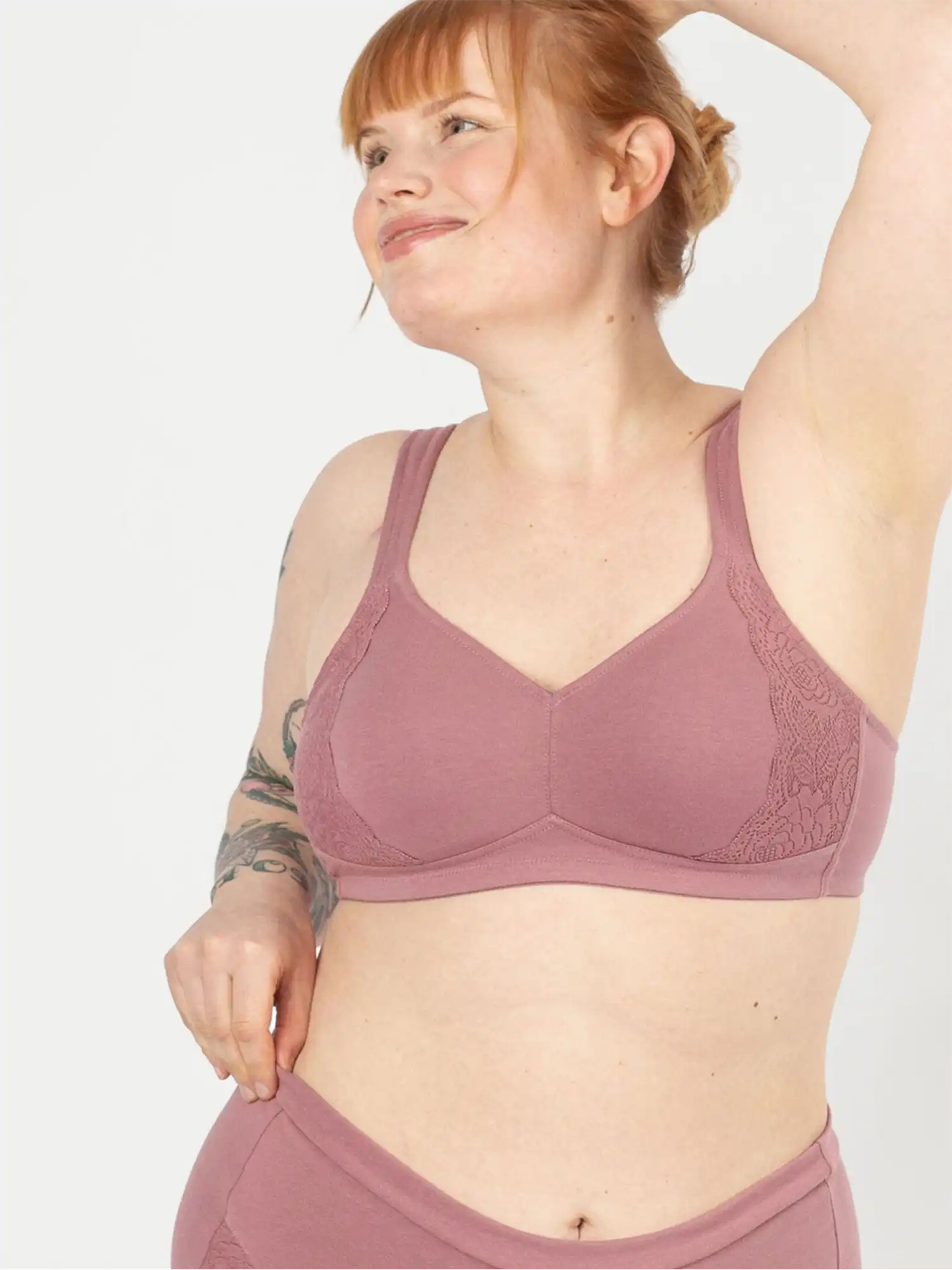 Sujetador sin aros algodon organico malva Henriette Erlich Textil 03
