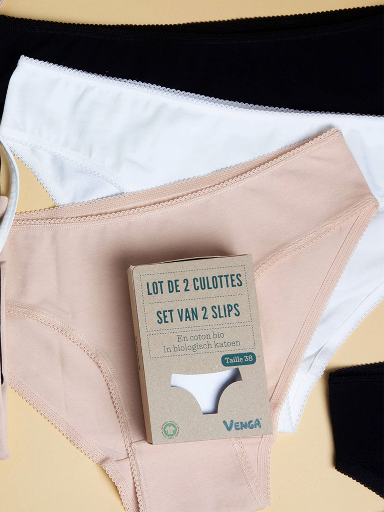 Pack 2 bragas algodón orgánico Venga Ecodis Ecometas 01