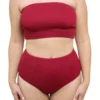 Bikini bandeau top rojo granate de Calamoon Ecometas 01