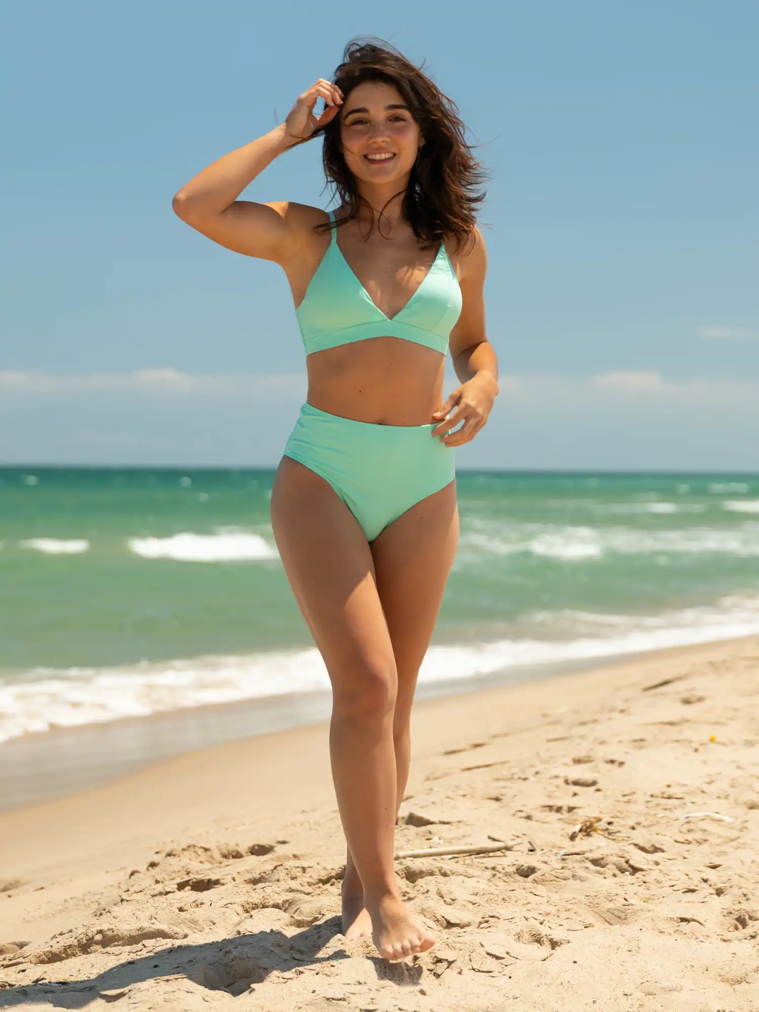 Bikini braga alta turquesa Formentera de Clotsy Brand Ecometas 07