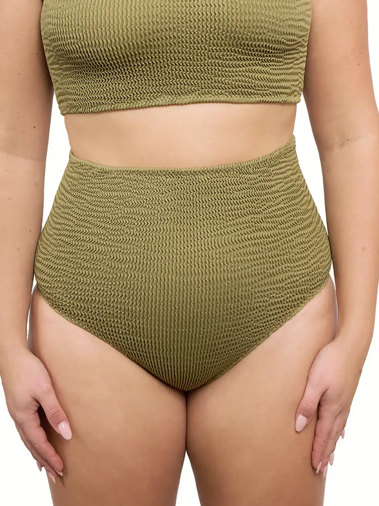 Bikini braga alta verde olive de Calamoon 01