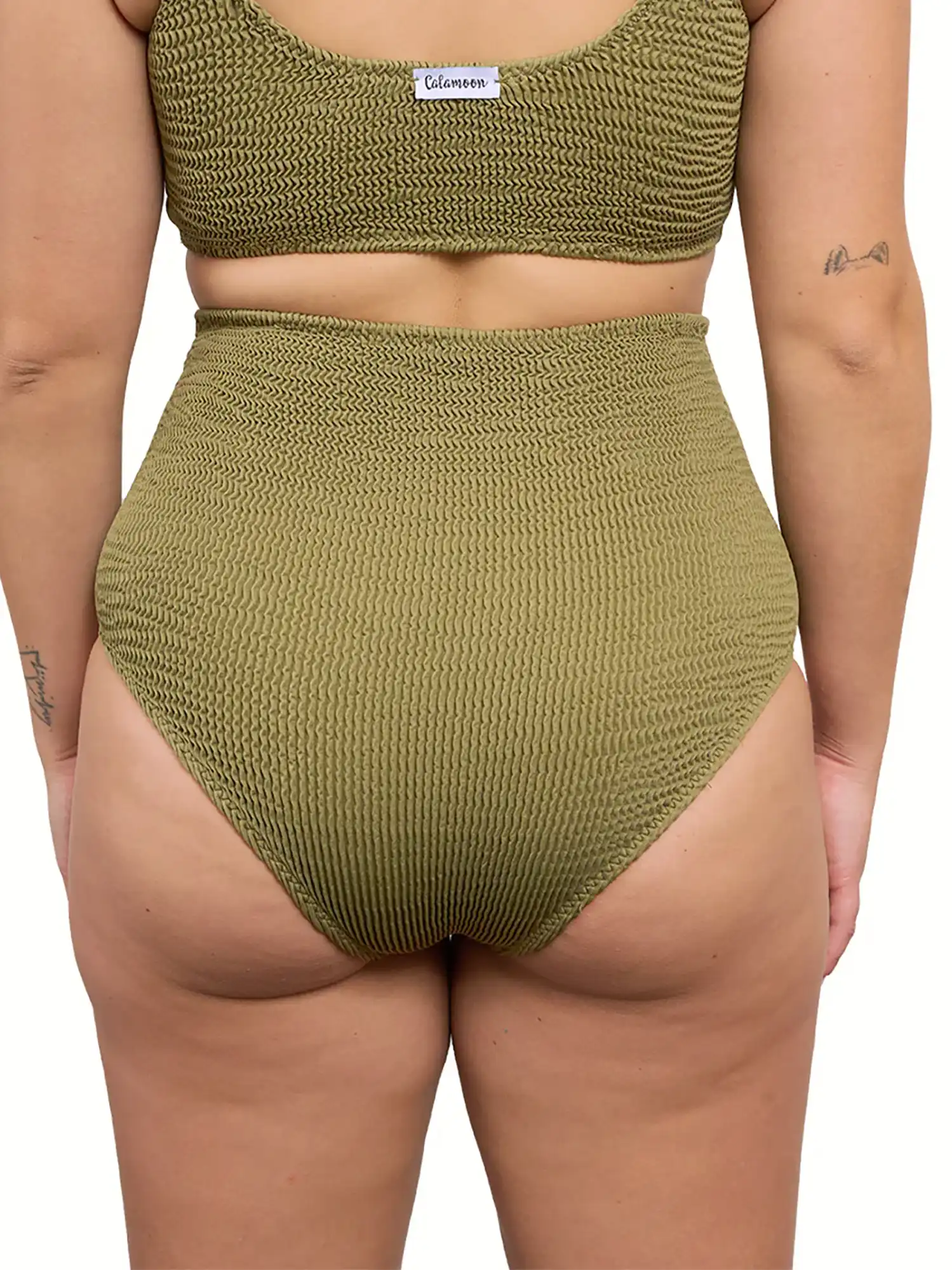 Bikini braga alta verde olive de Calamoon 02
