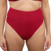 Bikini braga super alta rojo granate de Calamoon 01