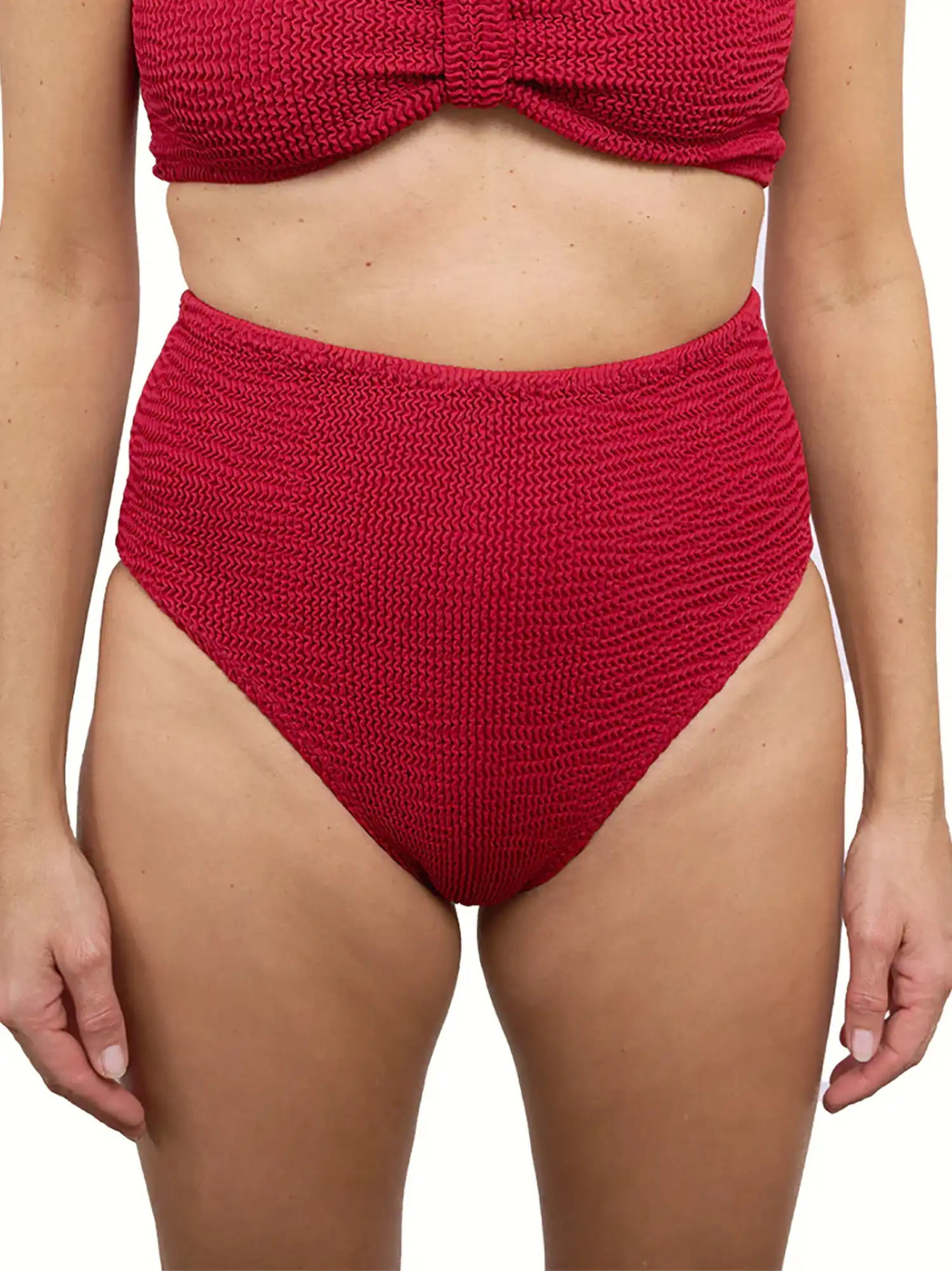 Bikini braga super alta rojo granate de Calamoon 01