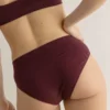 Bragas altas algodon organico burdeos sin costuras Clotsy Brand Ecometas 02
