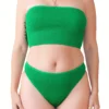 Bikini bandeau crop top verde spring, de Calamoon (parte de arriba)