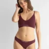 Bralette y Bragas sin costuras de algodon organico burdeos de Clotsy Brand 07