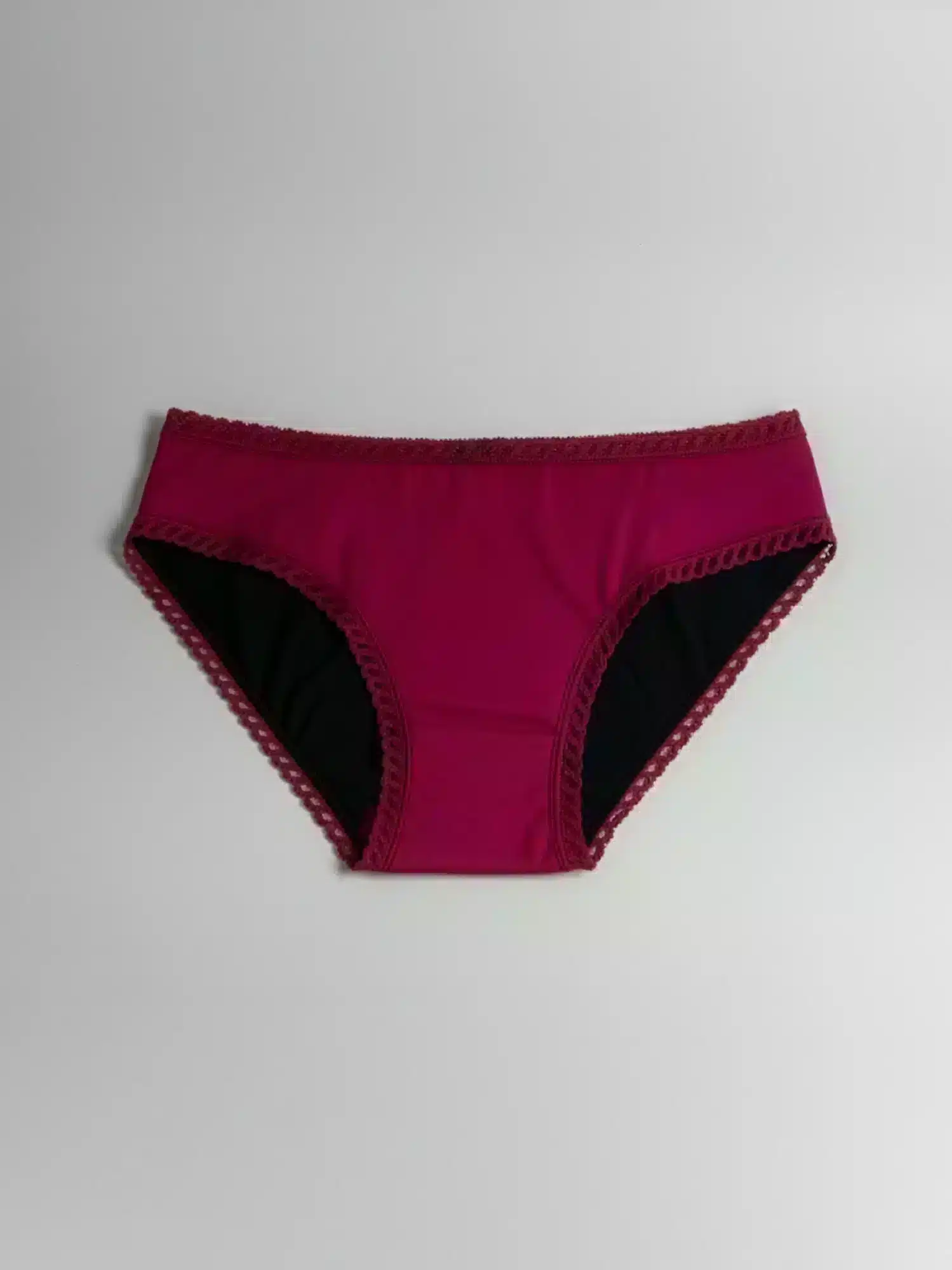 Bragas menstruales de algodón orgánico granate, de Anaé (Flujo moderado) 03