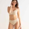 Bralette algodón color arena de alta sujeción, de Clotsy Brand 05