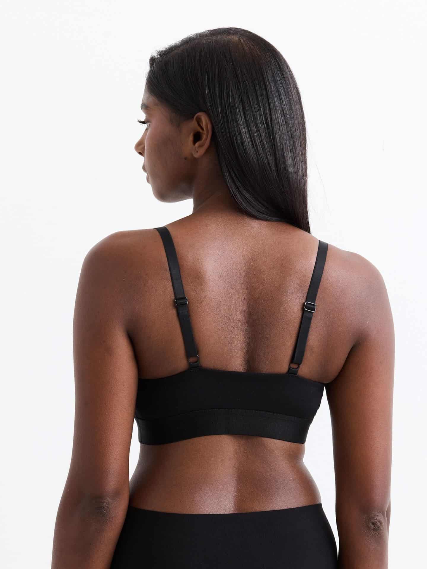 Bralette algodón orgánico negro con relleno extraíble, de Erlich Textil 03