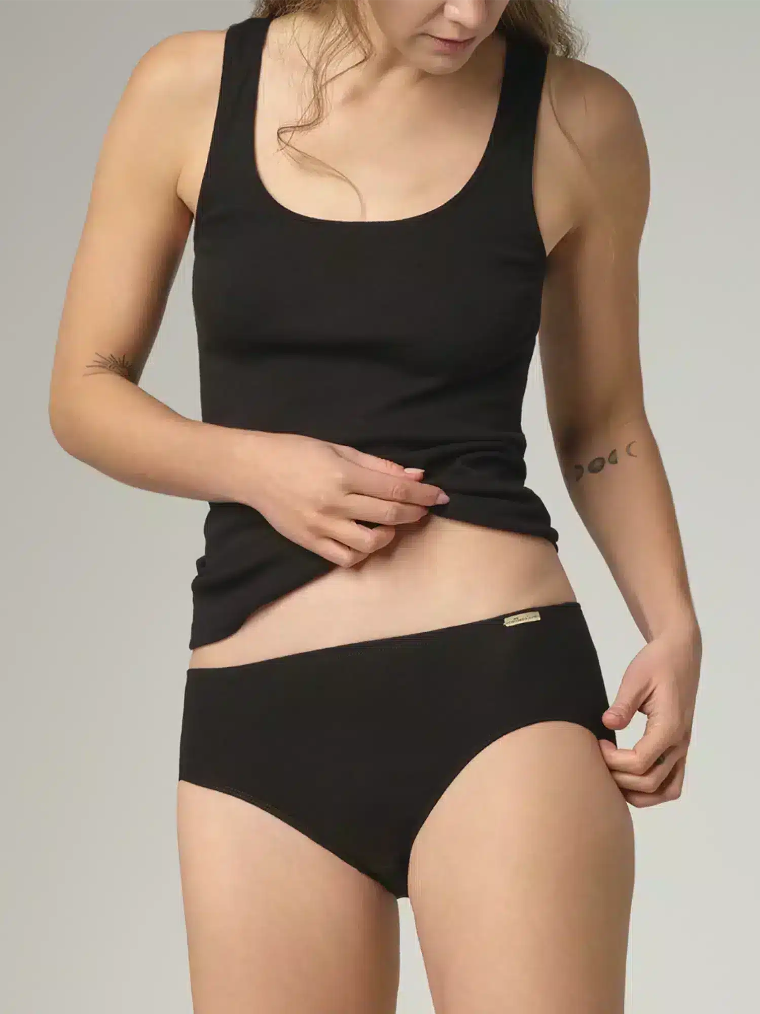 Bragas 100% algodón orgánico negras de corte clásico, de Comazo Earth 01