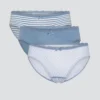 Pack de tres bragas niña estampadas en tonos azules, de Comazo 01