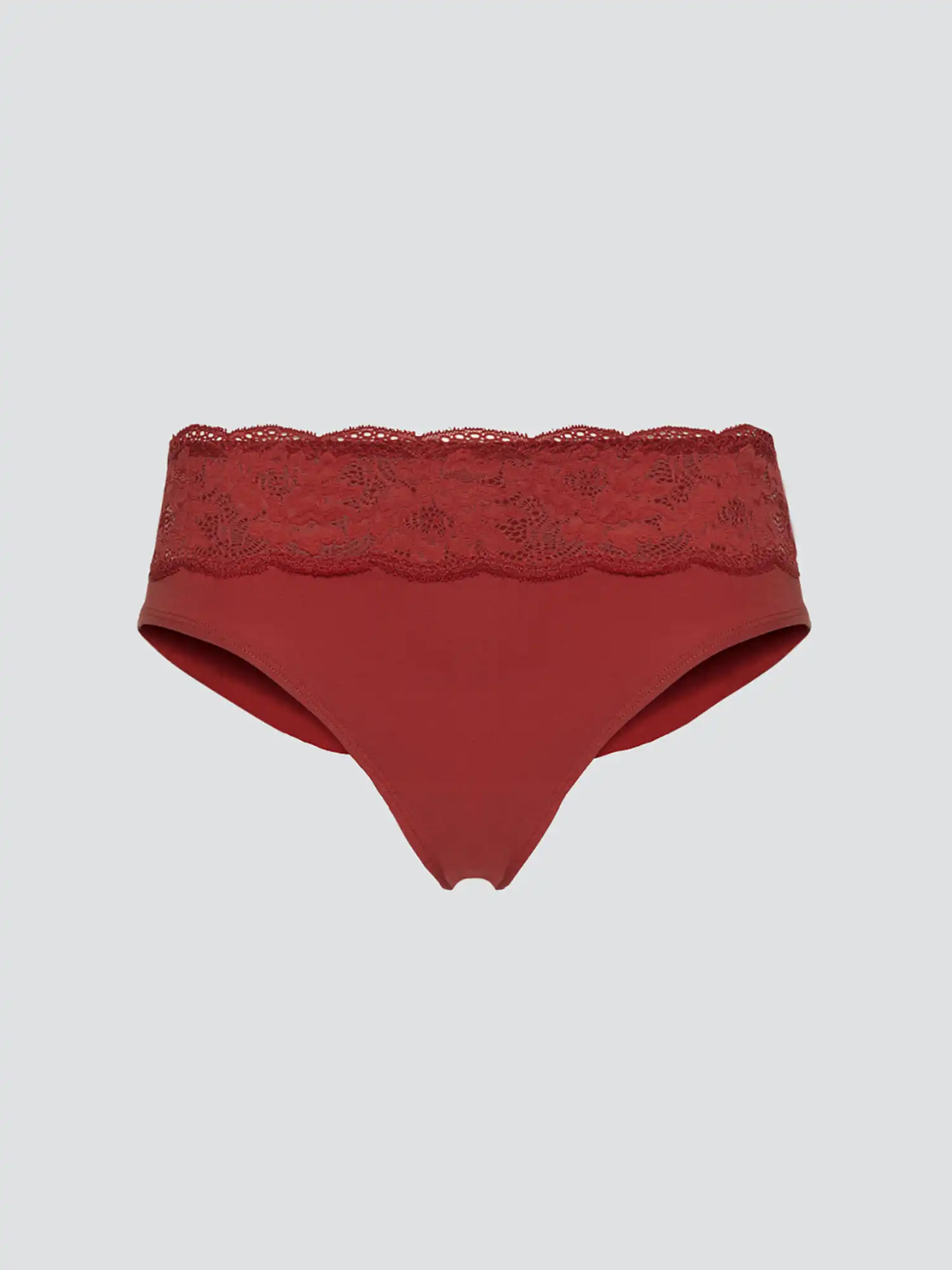 Braga brasileña de algodón y encaje rojo coral, de Comazo 05