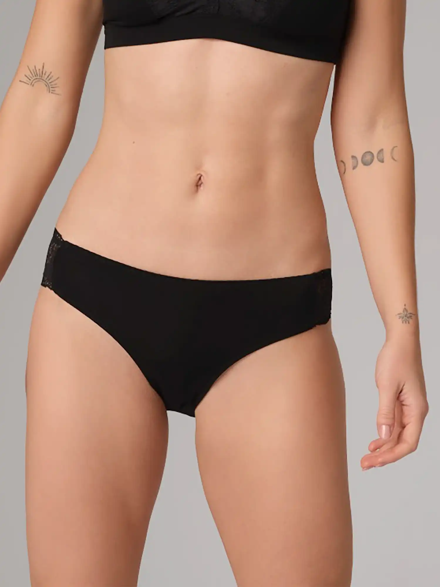 Bragas encaje negras de algodón orgánico, de Comazo 01