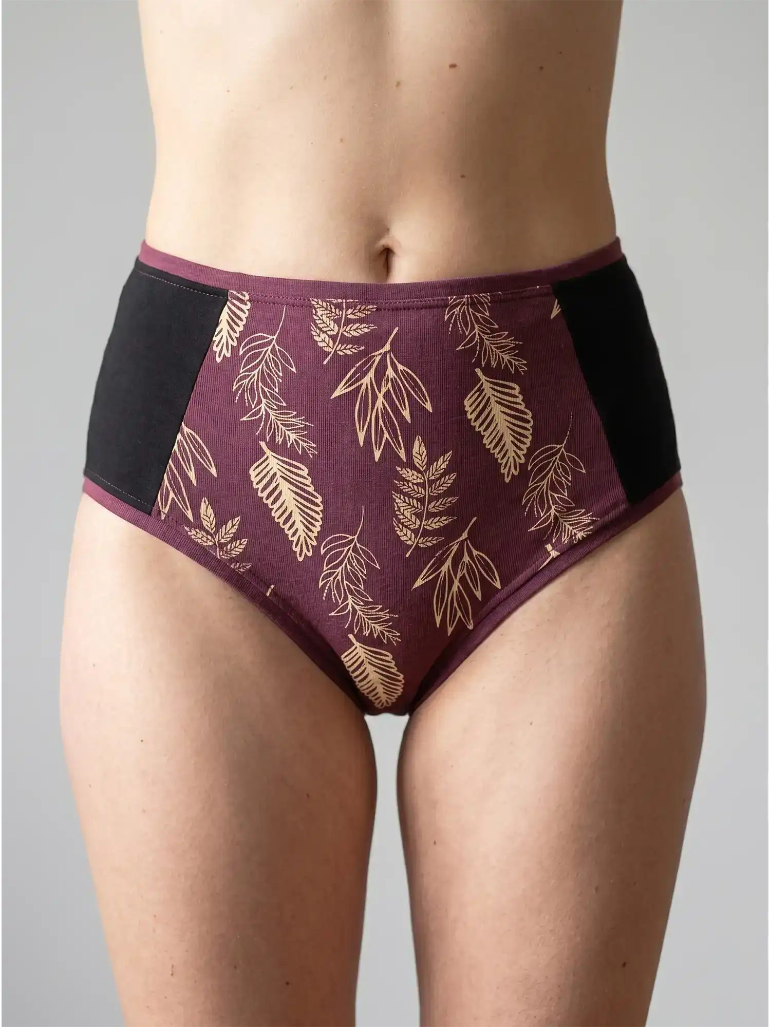 Braga alta lila y negro algodon organico de Lilah 01