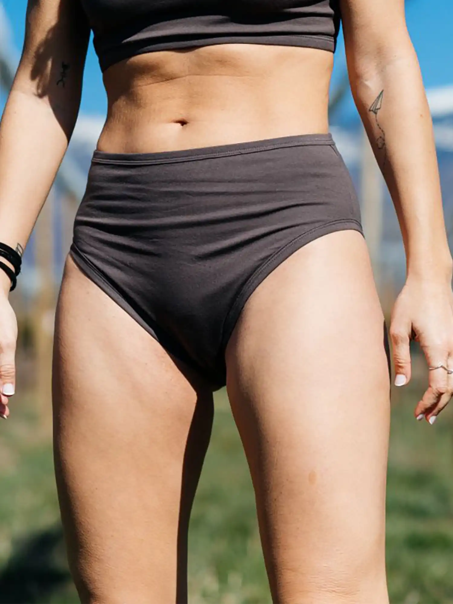 Bragas altas de algodón orgánico Martina color Brun, de Bambú ets Tu
