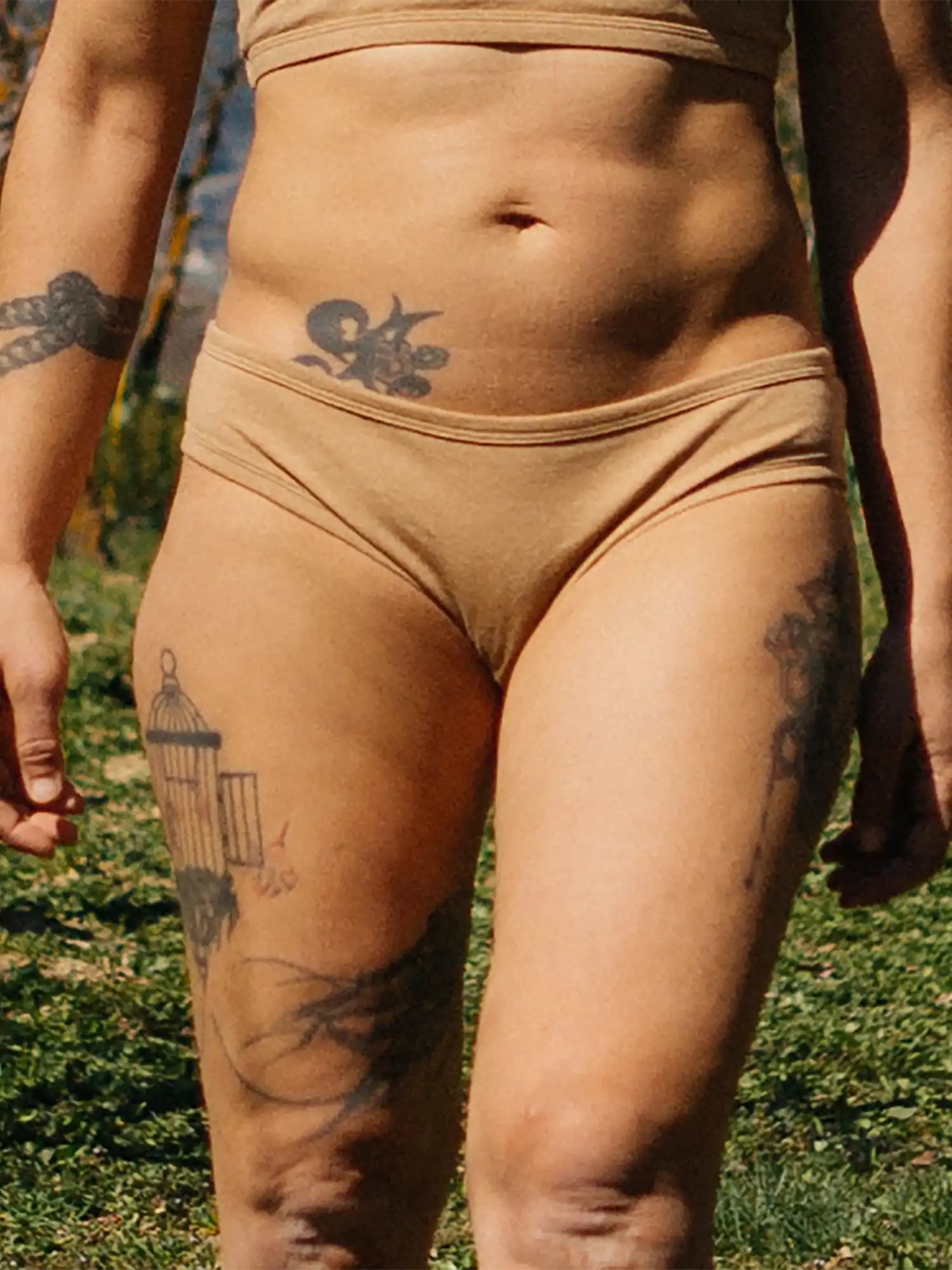 Bragas de algodón orgánico Dorian color Mirra, de Bambú ets Tu