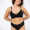 Conjunto algodon organico sujetador y braga clasica negro de Udhara 01