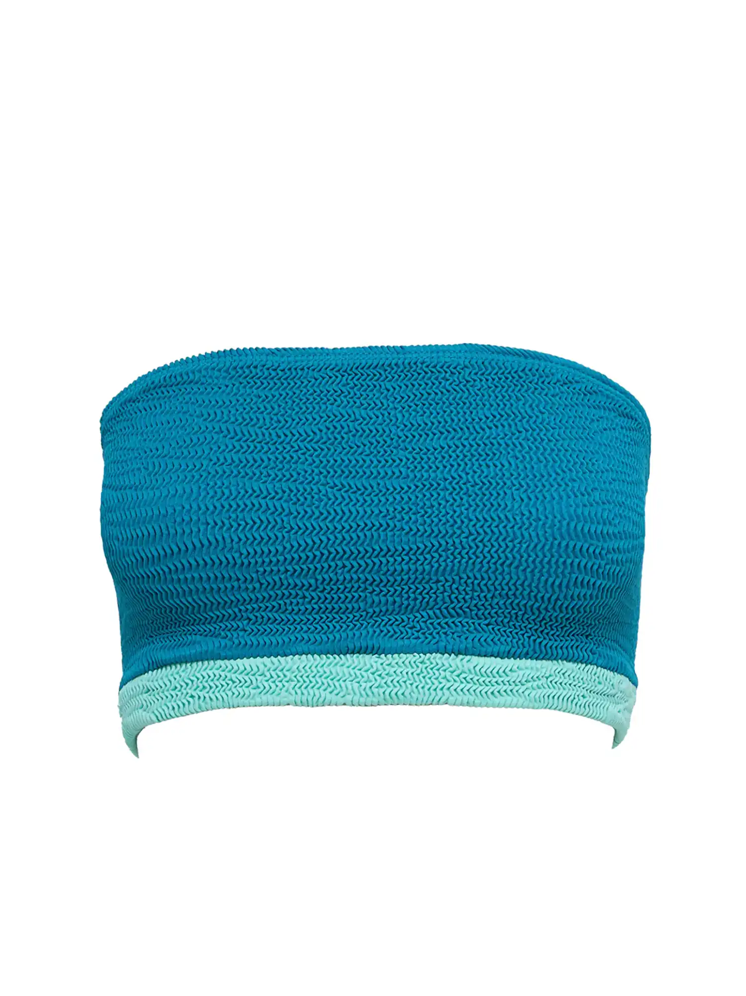 Bikini bandeau top bicolor azul y verde de Calamoon 03