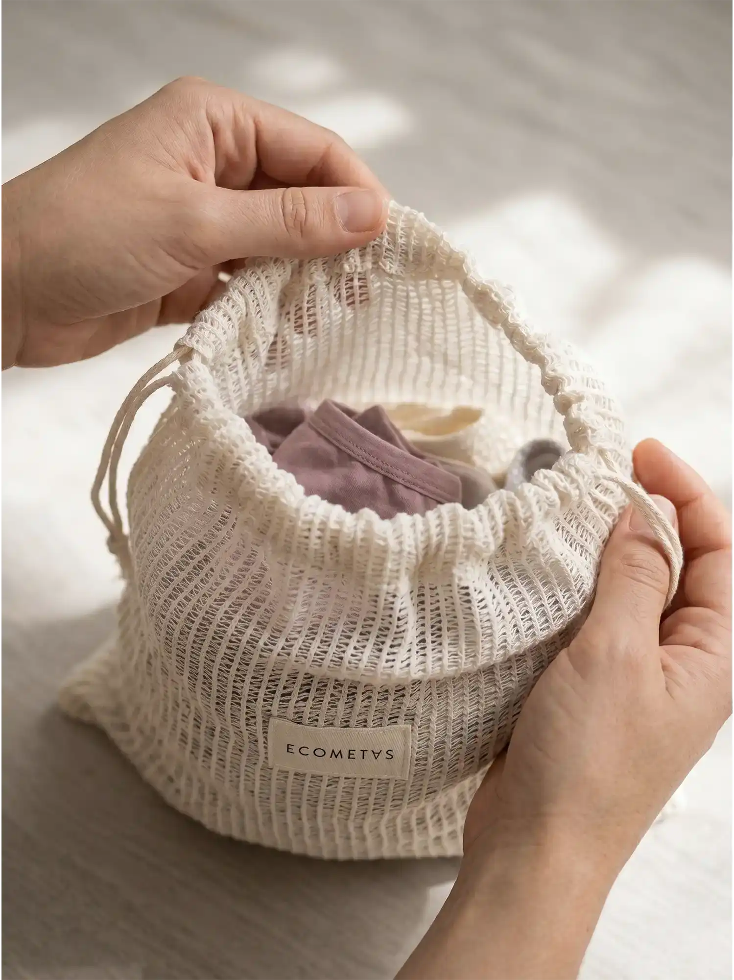 Bolsa lavadora ropa interior 100 algodón organico de Ecometas
