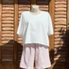 Pijama corto algodon organico pantalon rosa de Neffelle 01
