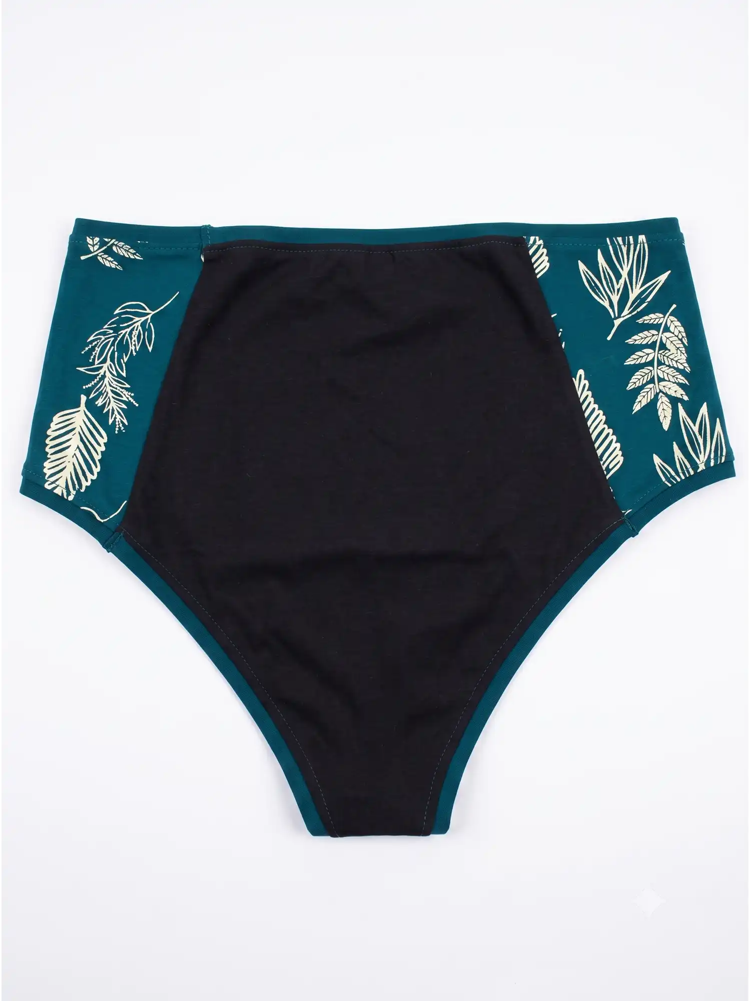 Braga alta negra y azul turquesa de algodón orgánico estampado, de Lilah flat lay 02