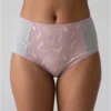 Braga alta rosa y gris de algodón orgánico estampado, de Lilah frontal