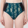 Braga alta turquesa y negro de algodón orgánico estampado, de Lilah 01