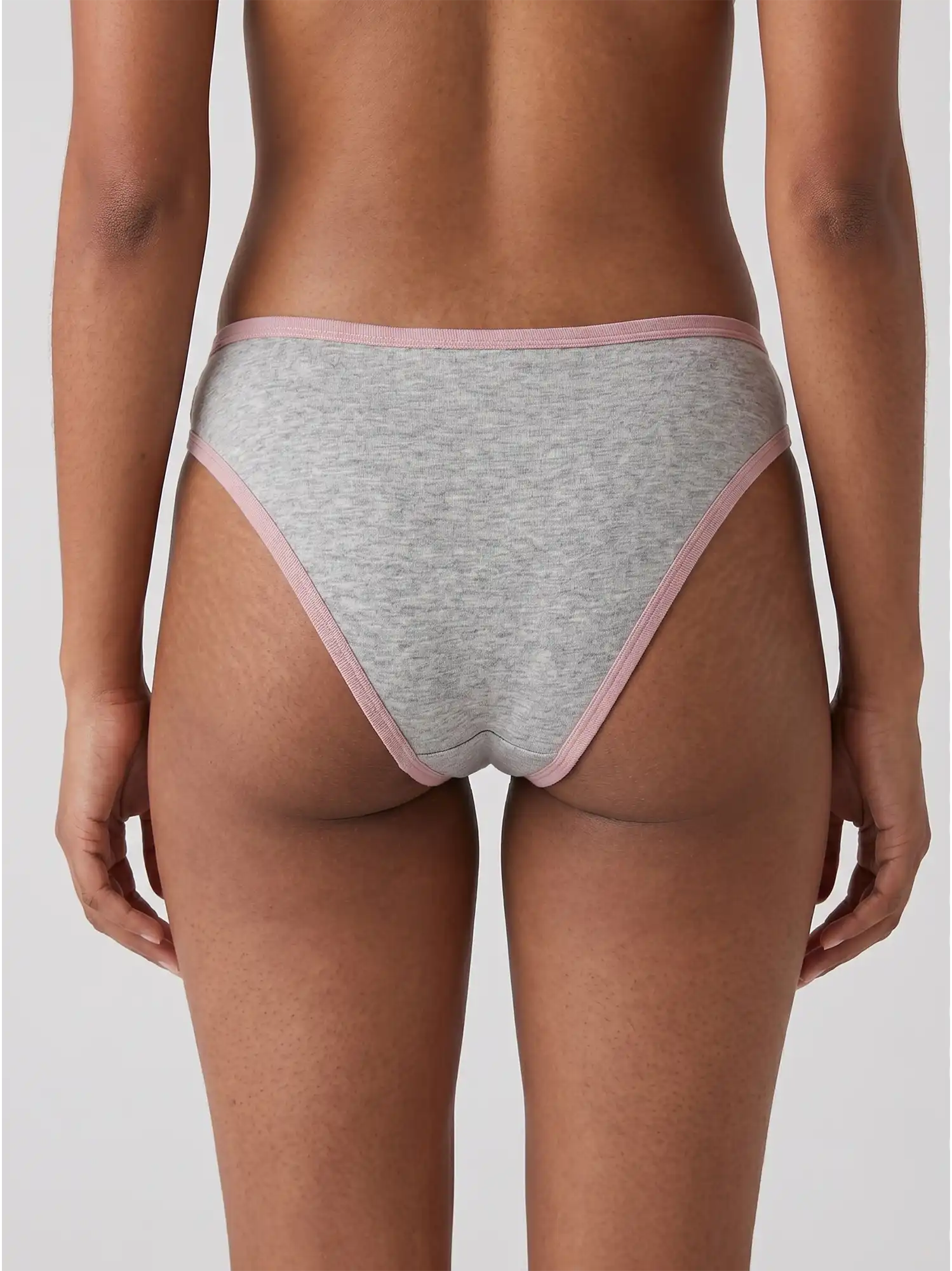 Braga brasilena rosa y gris estampado algodon organico de lilah frontal 02