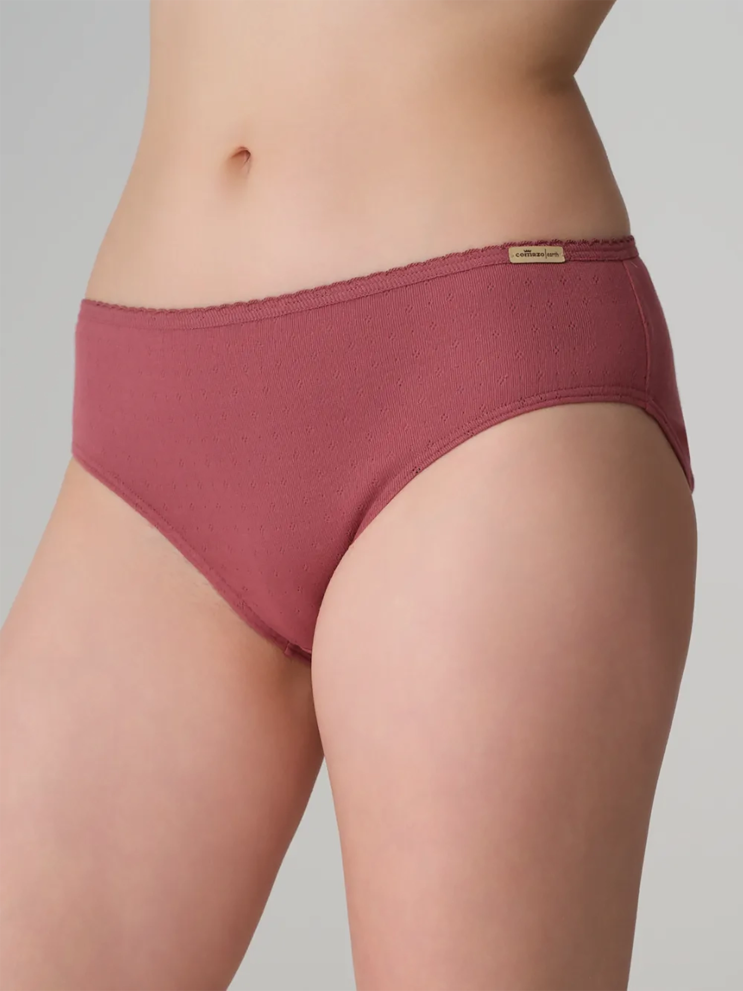 Bragas caladas 100% algodón orgánico color rosa viejo, de Comazo Earth 01