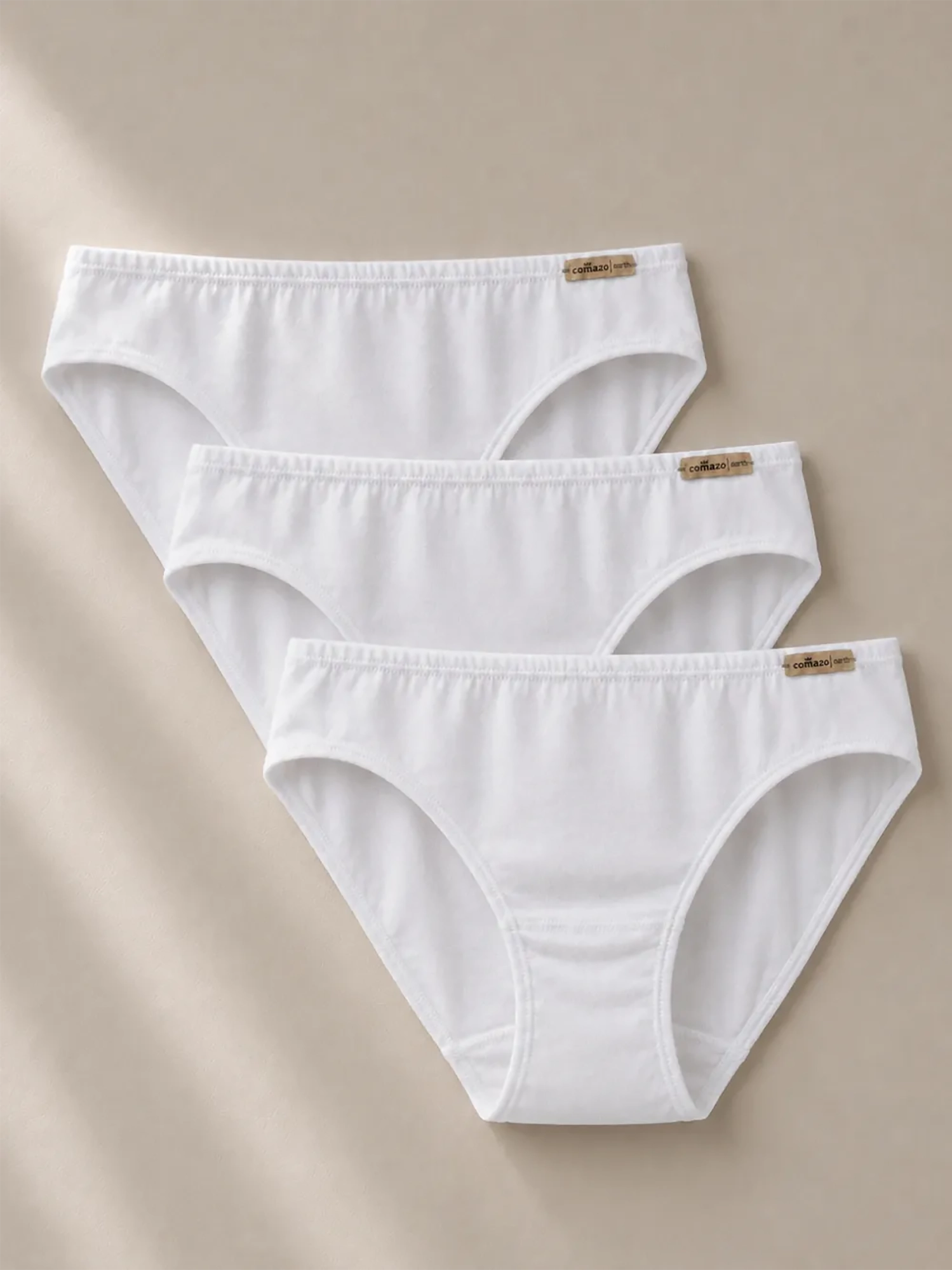 Pack bragas algodón orgánico blanco (3 unidades), de Comazo Earth 06