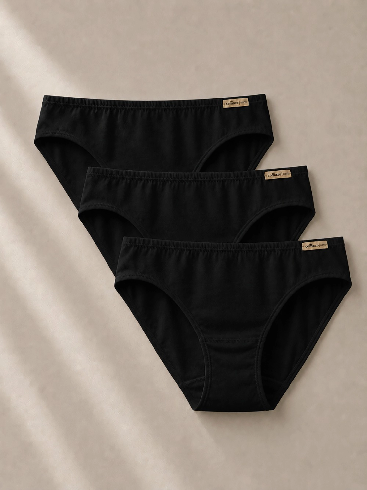 Pack bragas algodón orgánico negro (3 unidades), de Comazo Earth