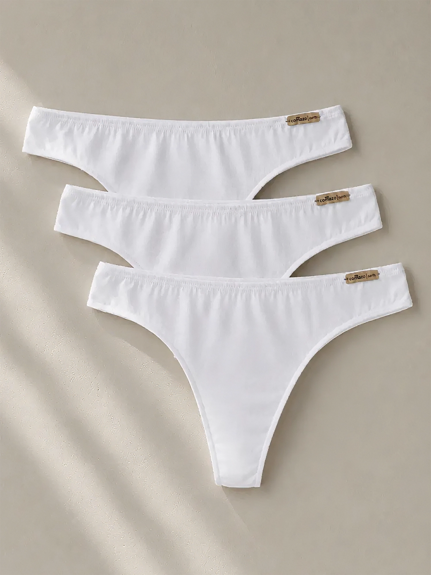 Pack tangas de algodón orgánico blanco (3 unidades), de Comazo Earth 01