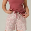 Pantalón corto de algodón orgánico estampado rosa viejo, de Comazo Earth