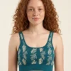Top azul petroleo algodon organico estampado de Lilah 01