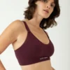 Bralette de alta sujeción de algodón orgánico burdeos, de Clotsy Brand 01