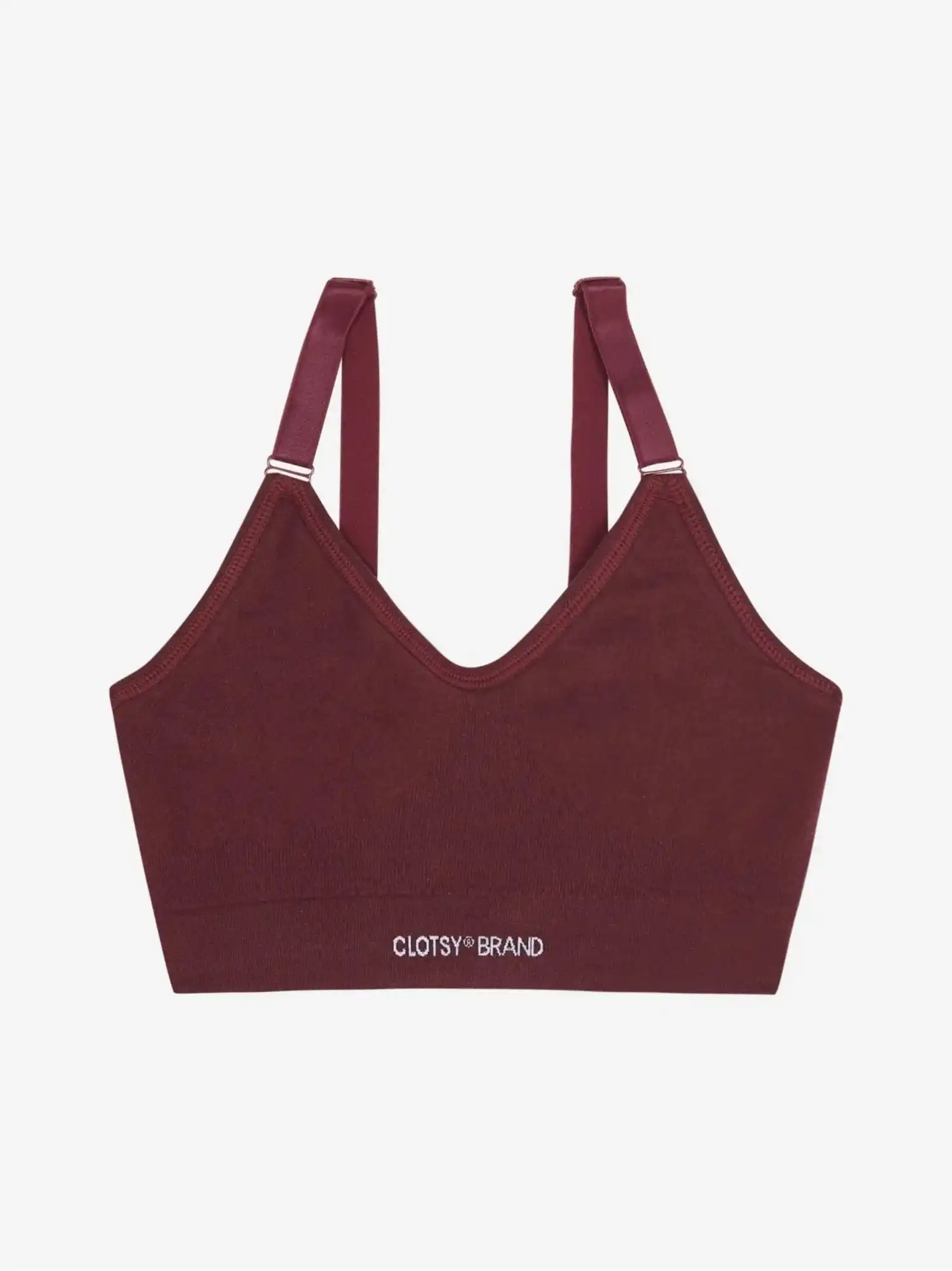 Bralette de alta sujeción de algodón orgánico burdeos, de Clotsy Brand 05