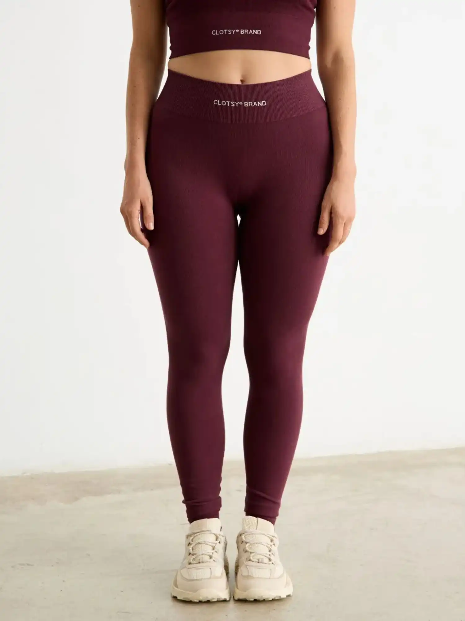 Mallas deportivas de algodón burdeos, de Clotsy Brand 03