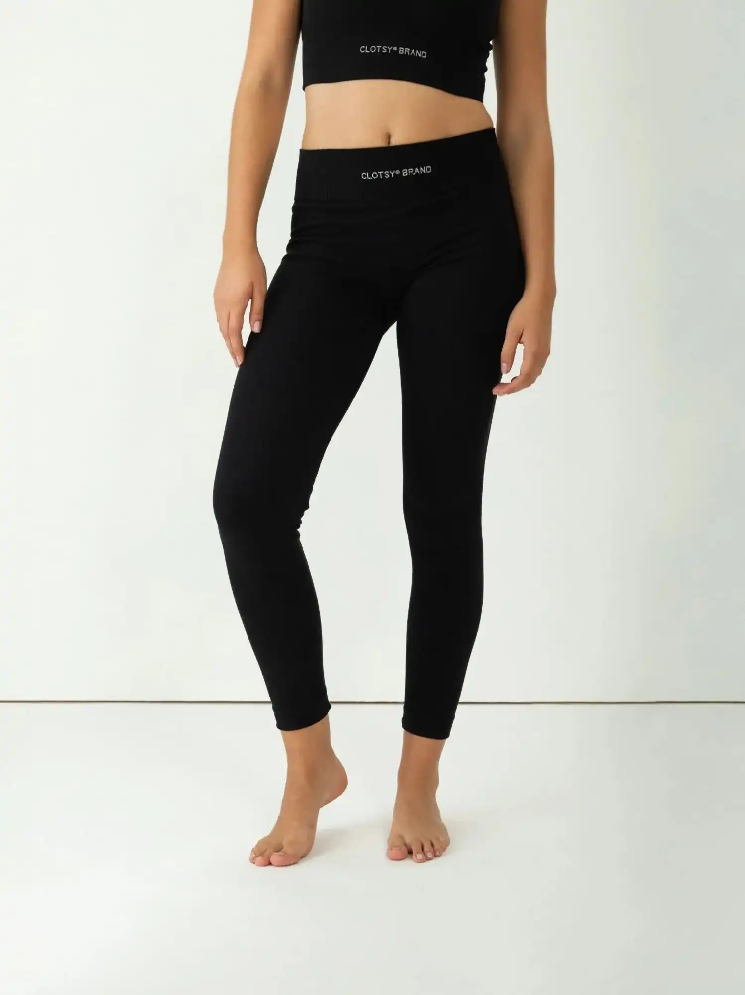 Mallas deportivas de algodón negro, de Clotsy Brand 01