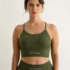 Top deportivo de espalda nadadora de algodón caqui, de Clotsy Brand 01