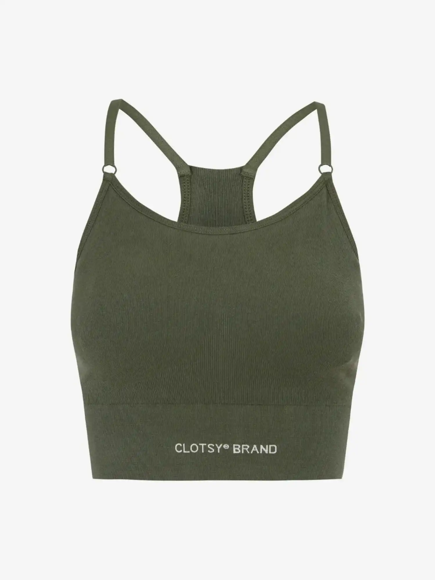 Top deportivo de espalda nadadora de algodón caqui, de Clotsy Brand 03